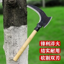 Double-cutting sickle open-circuit manganese steel tree felling firewood sickle grass mowing grass knife weeding sickle head farmer outdoor firewood cutting knife