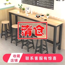 Wall-mounted bar table high table simple long living room kitchen table and chairs household rectangular small partition high table