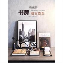 Light luxury study room decorations Light luxury modern elders model room desk pen decorations note plywood candlestick book decorations