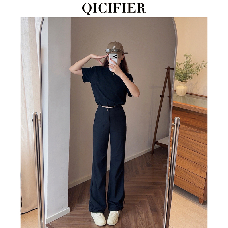 【Qicifier】'Parachute Pants' Sun-Protective Summer Style Cool-Feeling Adjustable Outdoor Yoga Pants 5525