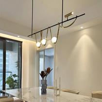 Nordic minimalist designer restaurant chandelier modern villa bar model room island light luxury long dining table lamps