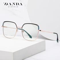 新款潮流眼镜框女金属双色平光镜JS8617开球弹弓腿可配近视防蓝光