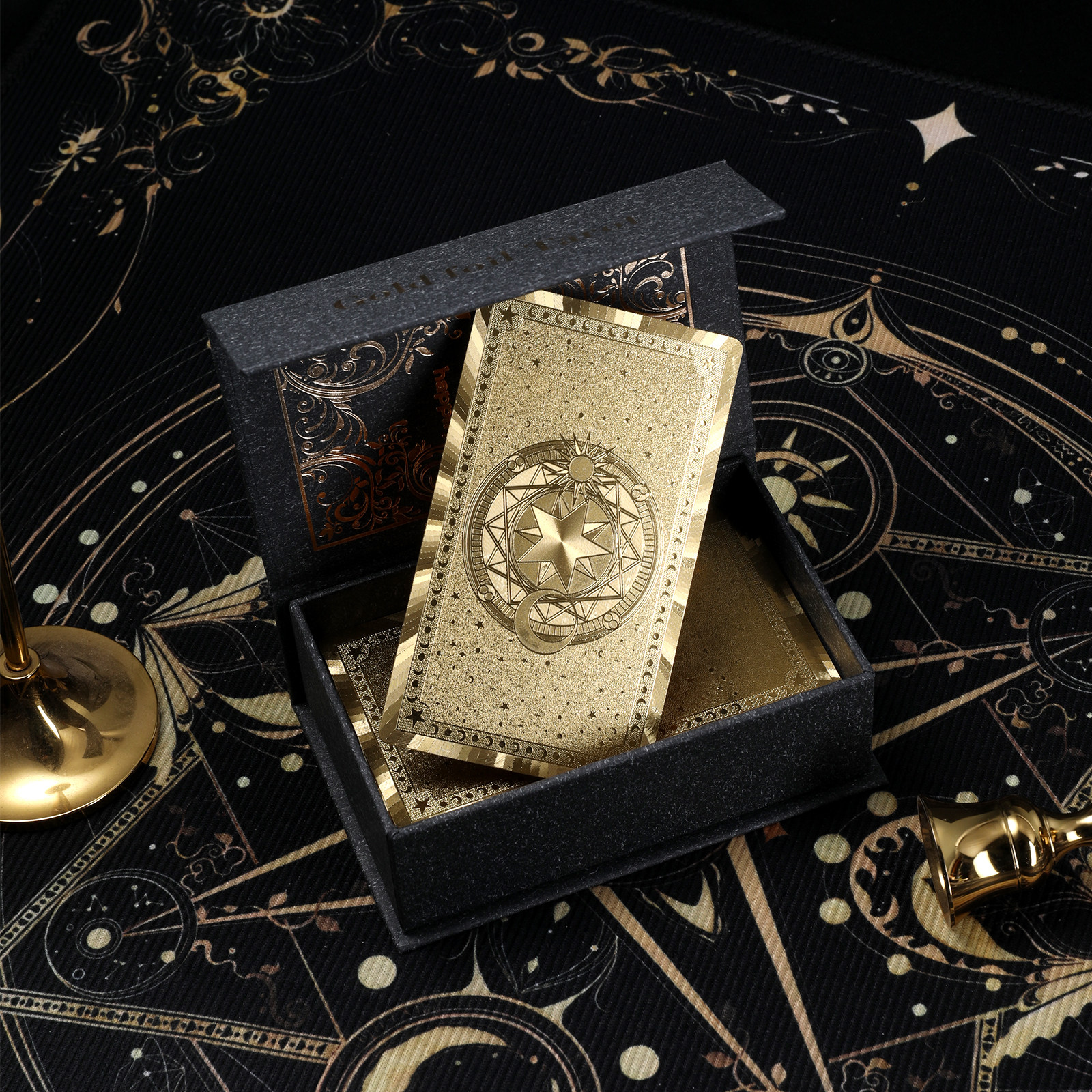 本物の金箔タロットカード、スミス・クラシック・ポピュラー・タロット・コレクターズ・エディション、防水、初心者向けタロットボードゲーム