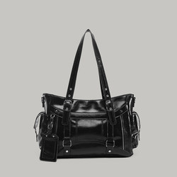 Niche Retro Y2K Hot Girl Style Motorcycle Tote Bag for Women 2025 New High-End Versatile Shoulder Crossbody Bag