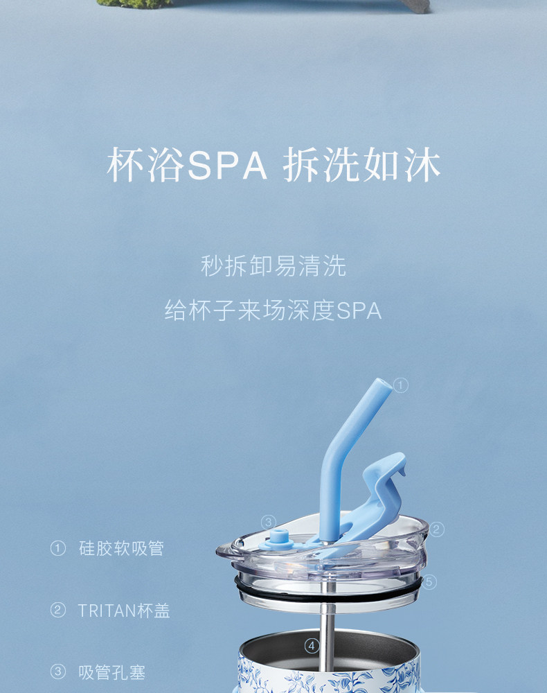 霸王茶姬 青藍之交系列 巨無霸大容量樂扣杯冰霸杯保溫杯吸管杯