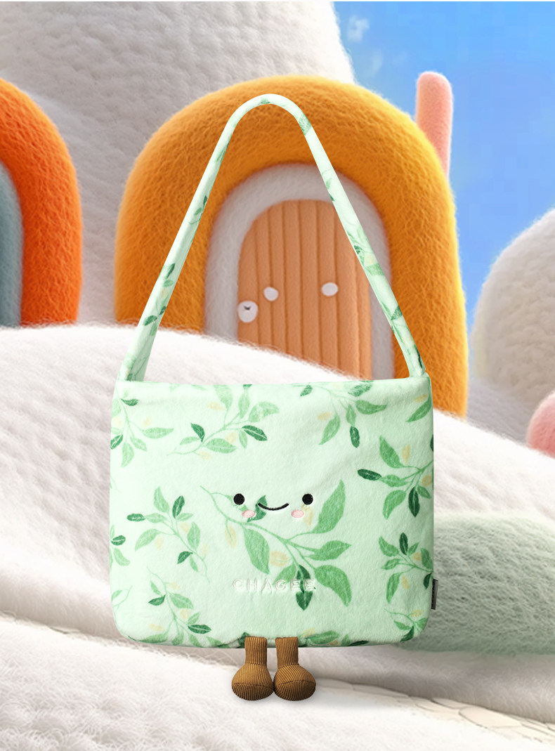 【中國直郵】 霸王茶姬 好朋友毛絨單肩包手提包手腕包可愛帆布包 桂馥蘭香款*1個