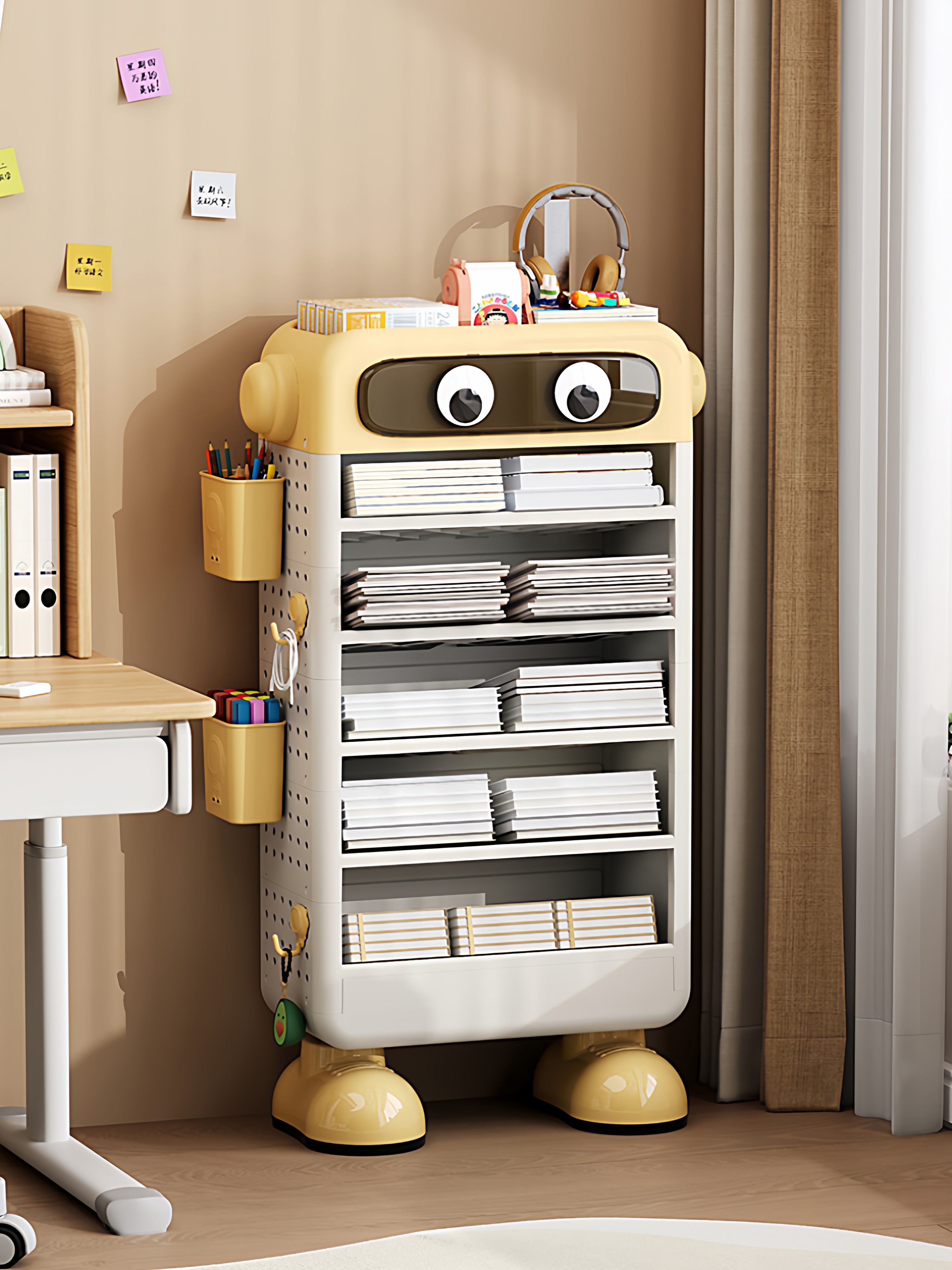 Bookshelf Floor-Standing Storage Rack Student Desk Book Storage Rack Office Desk Multi-Layer File Organizer Shelf