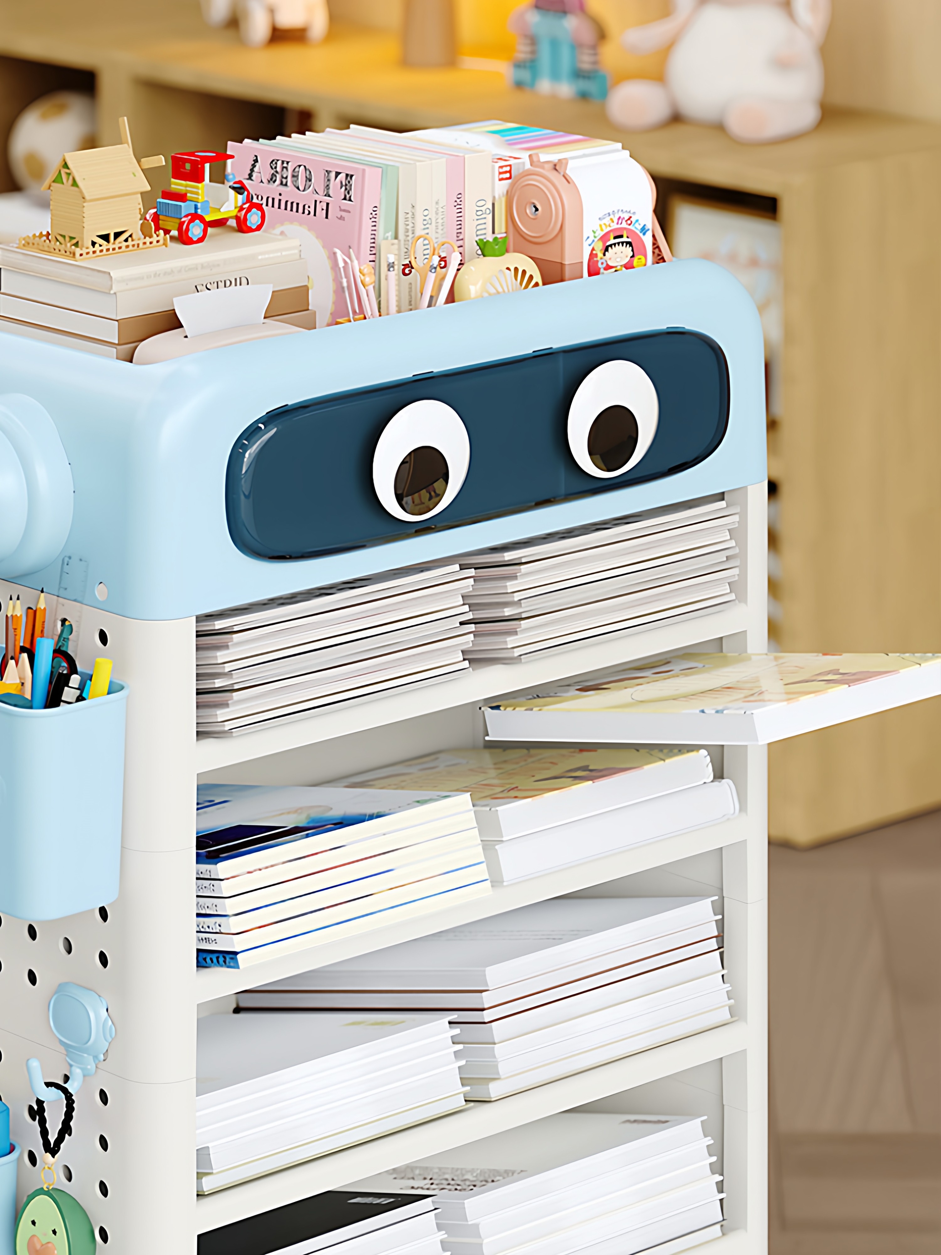 Bookshelf Floor-Standing Storage Rack Student Desk Book Storage Rack Office Desk Multi-Layer File Organizer Shelf