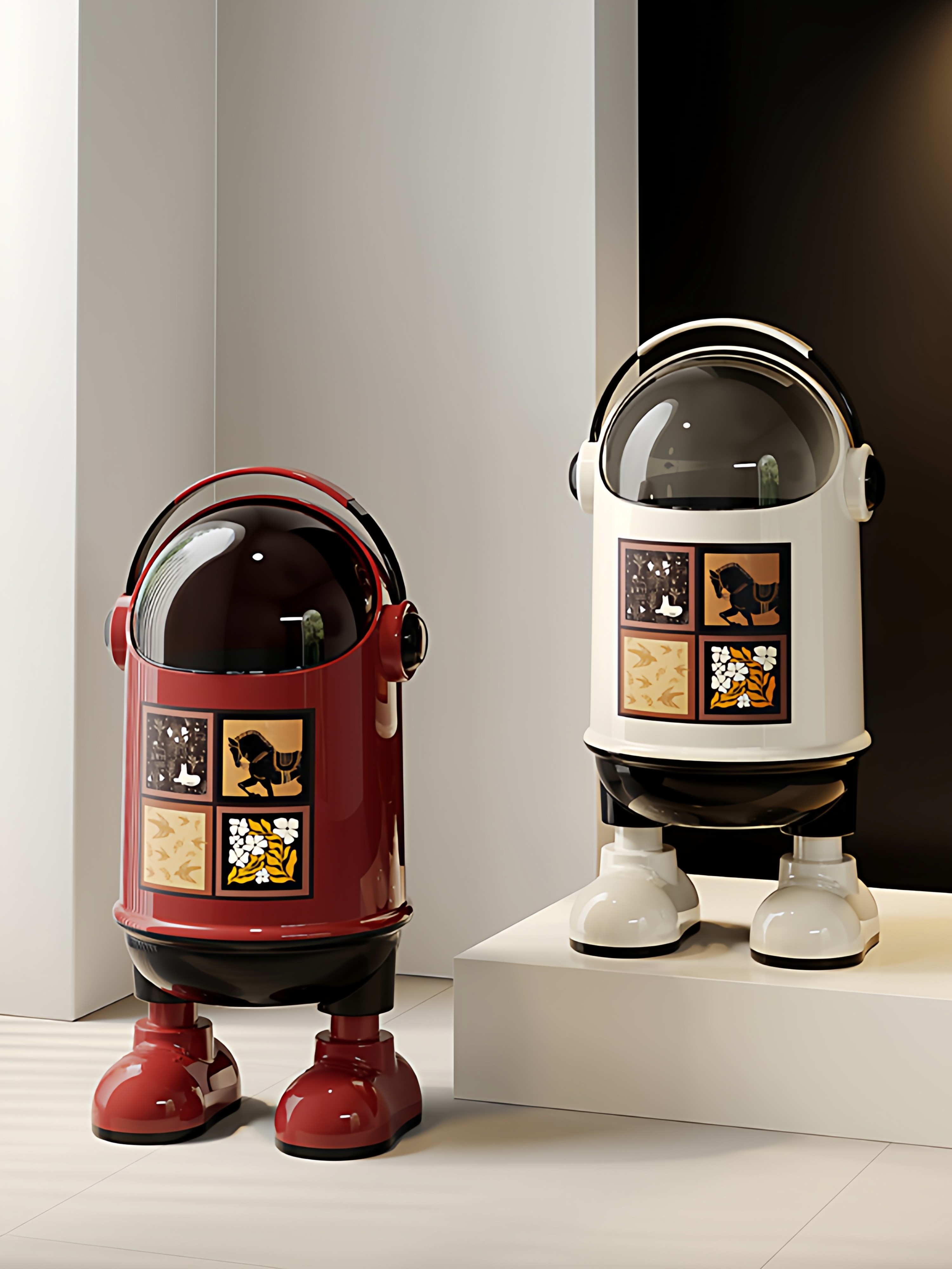 Trash Can for Home Use 2025 New Model Light Luxury High-End Kitchen Bathroom Toilet Living Room Vintage High Aesthetic Large Capacity