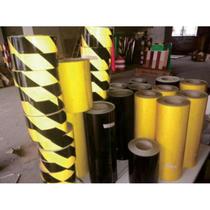 5CM wide red white black and yellow twill reflective warning tape reflective film safety floor and wall markings with adhesive strips