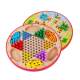 Children's Wooden Educational Checkers Teaching Aids Large Board Game Set Parent-Child Interactive Chessboard Glass Bead Checkers Toy