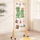 Kindergarten Artwork Display Stand, Solid Wood, Mobile, Foldable, for Art, Painting, and Calligraphy Works