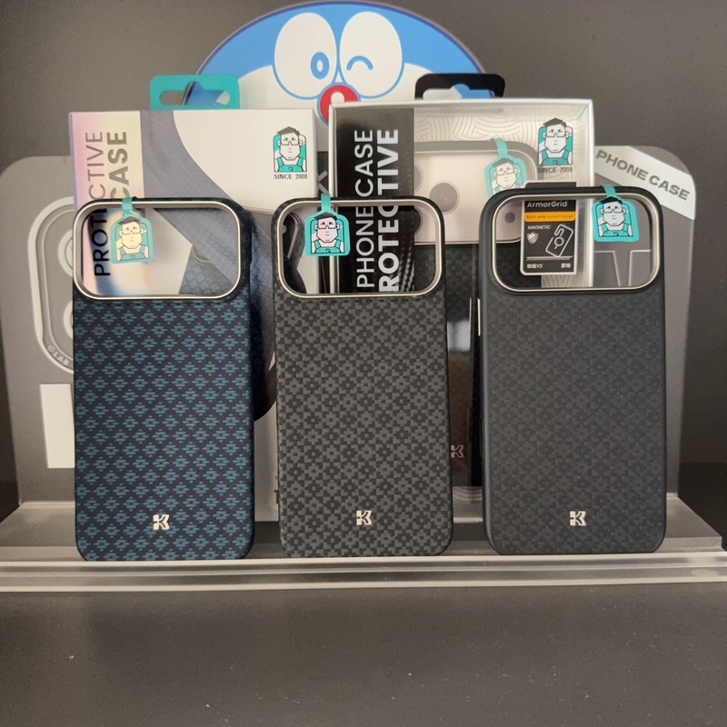 [Quilted Weave] Benks Magnetic Phone Case for Apple 17 Pro Max, Quilted Blue iPhone 17 Pro Half-Cover Ultra-Thin Kevlar Carbon Fiber Full-Cover Case