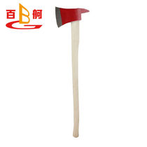 Baige fire long ax iron ax insulated high strength door breaking escape wooden handle ax iron ax 0 9 meters long