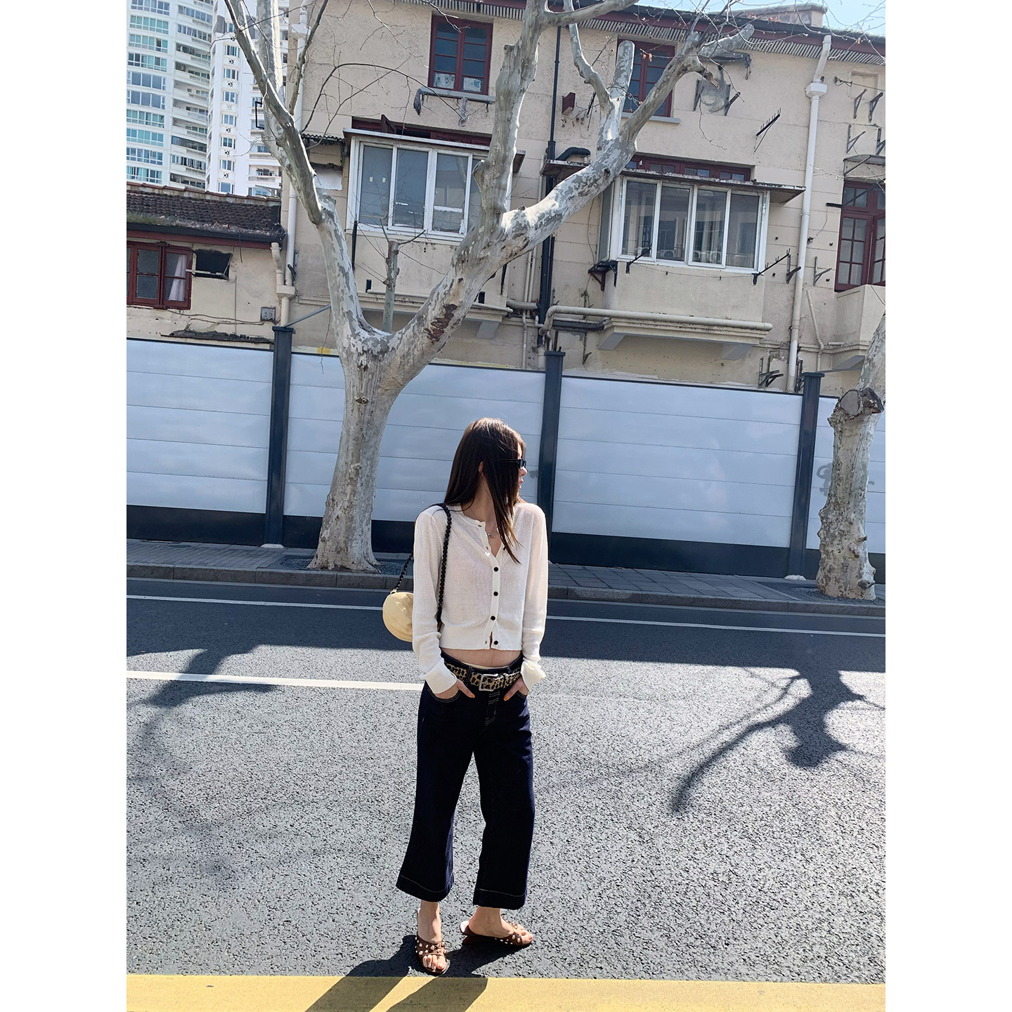 牙套大汪 джинсы с расклешенными штанинами, низкая посадка, ретро стиль, оригинальный деним