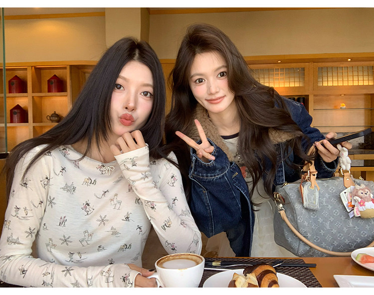 牙套大汪【潦草兔兔】удобная футболка с реглановыми рукавами и принтом кролика