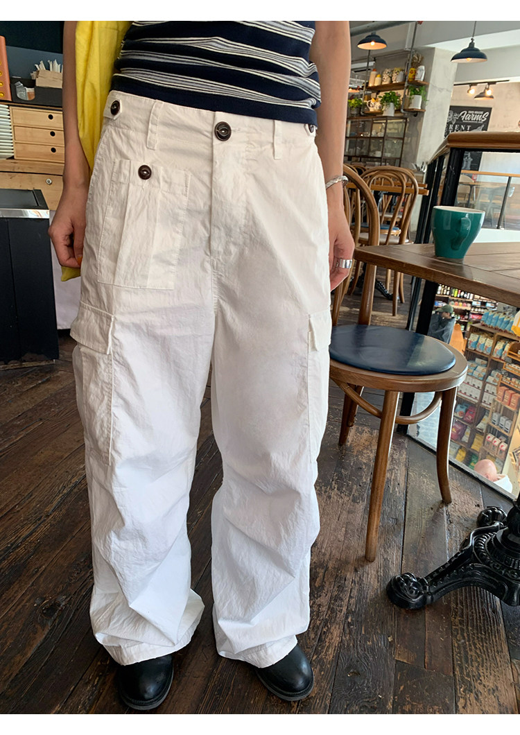 牙套大汪 【工装世家】 Многокарманные рабочие брюки в американском стиле свободного кроя с эффектом стирки