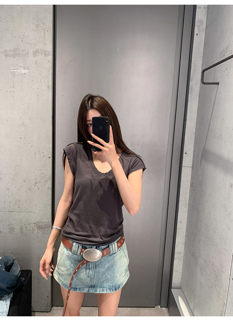 牙套大汪 【呼吸T】женская футболка с короткими рукавами 2025 новая модель с шерстью летняя свободная универсальная многоцветная