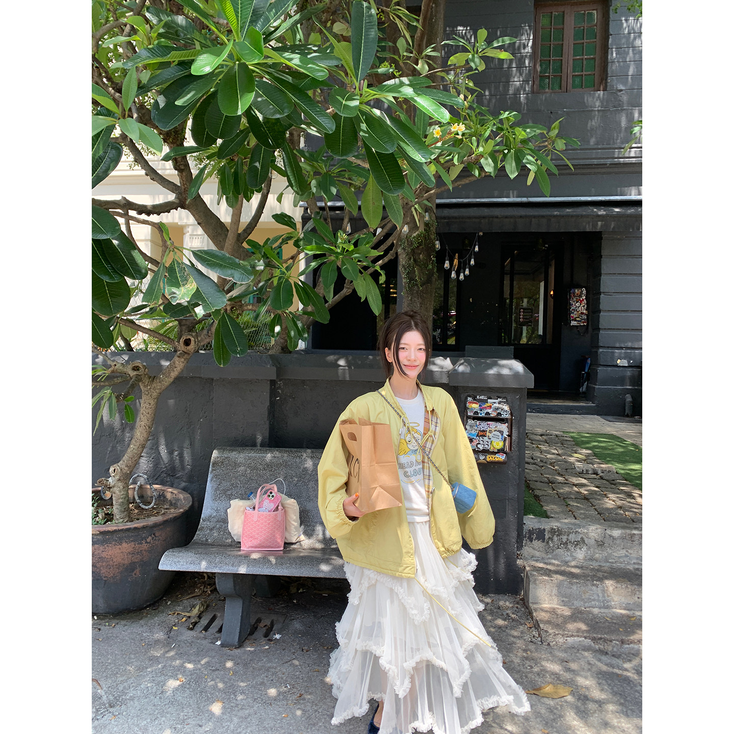 牙套大汪【仙德瑞拉】длинная юбка из сетки с неправильными кружевными краями и дизайнерской отделкой