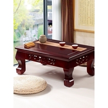 Genji Muyu solid wood carved bay window table European style tatami coffee table modern simple kang table and room a97