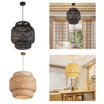 Woven Bamboo Pendant Lamp Retro Style Modern Design