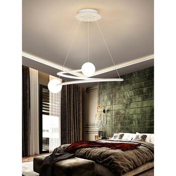Bedroom ring chandelier modern and simple 2025 new master bedroom led atmospheric nordic minimalist designer lamps