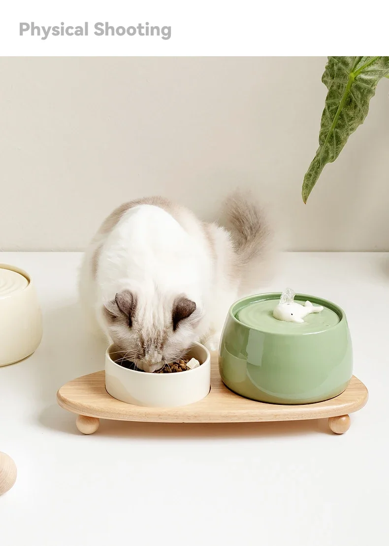 Поилка для кошек и собак 1.3 l ceramic cat water fountain usb charging pet water feed House music beauty home