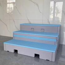 The schools new mobile folding PE plastic flip choir steps three-layer solid wood stage music podium