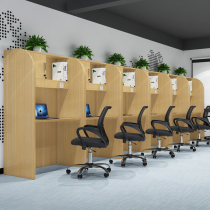 Study room study table postgraduate entrance examination table closed self-study table immersive partition table and chair shared curtain desk chair