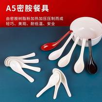 Melamine spoon commercial long handle small spoon with hook canteen restaurant hotel imitation porcelain plastic spoon large spoon
