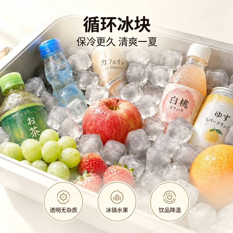 Bingq Gray Reusable Ice Cubes That Don'T Melt or Dilute, for Camping Drinks, Cooling, Simulated Ice Cubes for Outdoor Cold Preservation