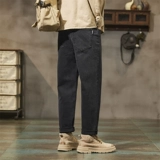 Осенние черные джинсы, универсальные демисезонные штаны для отдыха, свободный прямой крой