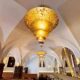 Italian Designer Modern Minimalist Light Luxury Atmospheric Dining Room Creative and Unique Living Room Villa Suspended Gold Foil Chandelier
