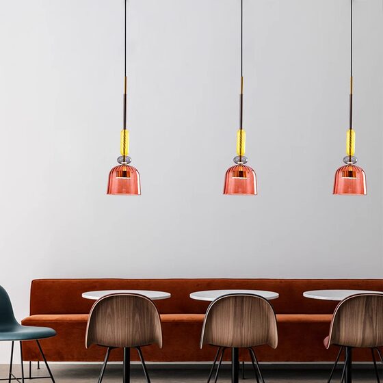 Nordic Macaron Colored Glass Pendant Light for Restaurant, Shop, Modern Minimalist Creative Children's Room, Bedside, Bar Counter Pendant Light