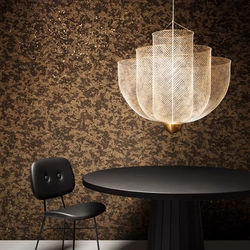 Industrial Style Minimalist Modern Light Luxury Mesh Metal Design Italian Restaurant Villa High-Ceiling Living Room Bedroom Chandelier