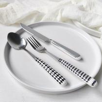ins style light luxury western steak tableware stainless steel knife fork and spoon three-piece set fruit fork dessert spoon soup spoon