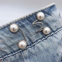 Tighten Waist Buckle Alloy Brooches Pins Clip Faux Pearl Adj