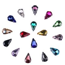 Narrow Teardrop Shape Glass Rhinestones With Claw Sew On Cry