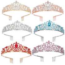 European and American fashion alloy crystal crown bridal tiara hair accessories birthday bachelor party crown headband wholesale