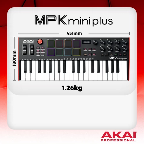 Yajia/Akai Office Direct Business ｜ MPK Mini Plus 37 MIDI -клавишная аудио -последовательность контроллера Strike Pad