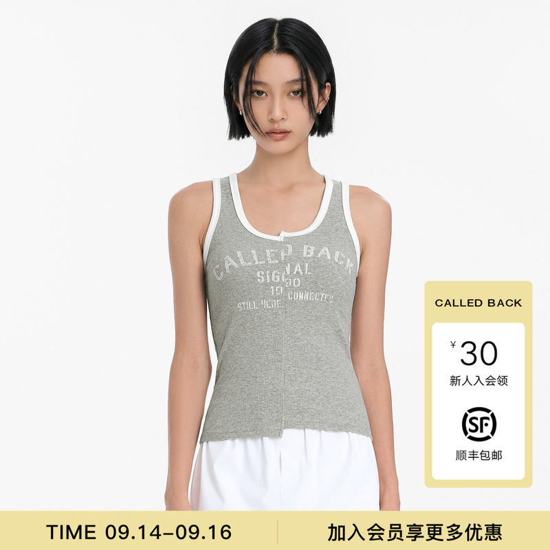 Called Back Letter Print Tank Top for Women 2026 Autumn New American Hot Girl Style Sleeveless Slim Fit Top Called Back Letter Print Tank Top for Women 2026 Autumn New American Hot Girl Style Sleeveless Slim Fit Top