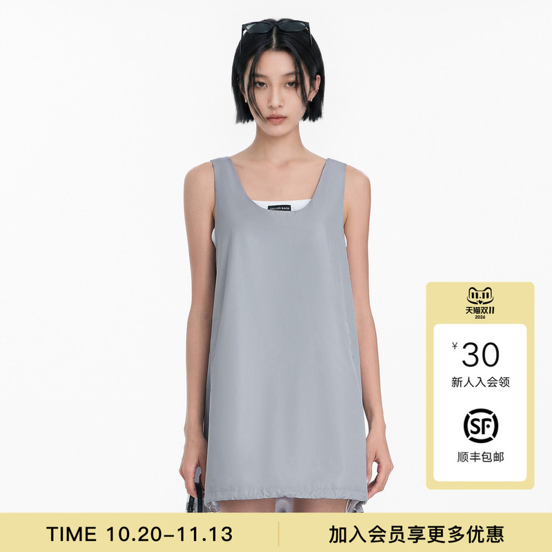 Called Back Simple Sleeveless Dress for Women 2026 Autumn New Style Tank Dress Loose and Versatile Elegant Dress