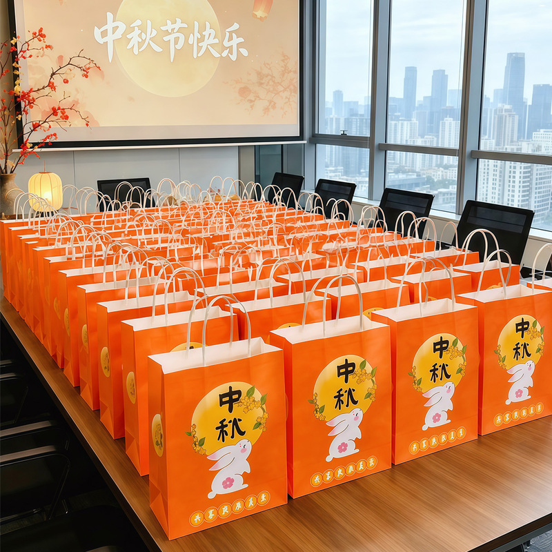 Mooncake Tote Bag, Mid-Autumn Festival Gift Bag, Practical Souvenir for Company Employees, Cartoon Takeaway Shopping Packaging Bag Mooncake Tote Bag, Mid-Autumn Festival Gift Bag, Practical Souvenir for Company Employees, Cartoon Takeaway Shopping Packaging Bag