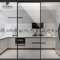 Douyin ins style creative line pattern home kitchen glass door sticker sliding door decoration anti-collision ice sticker