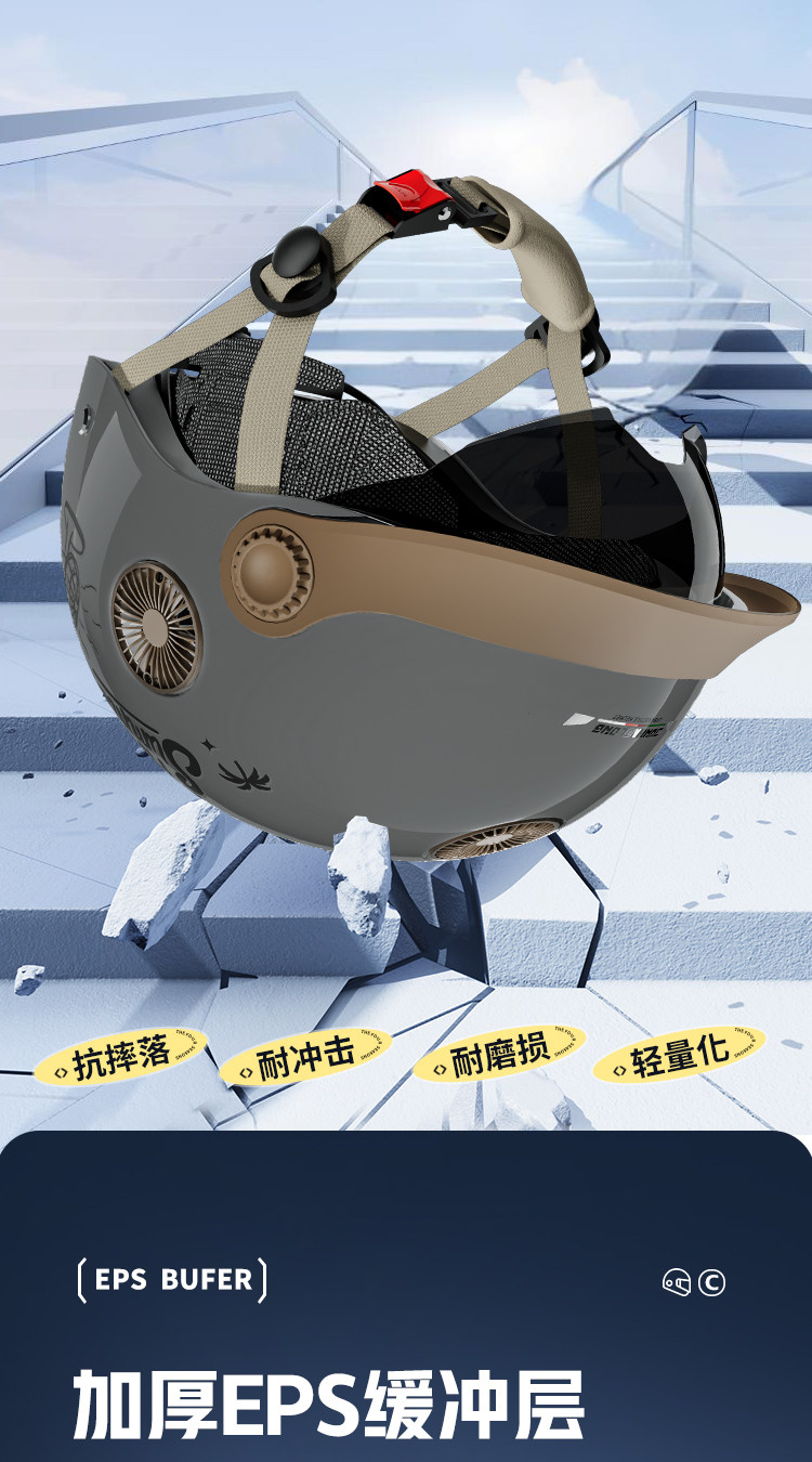 3C Certified Electric Motorcycle Helmet with Fan, Sun Protection