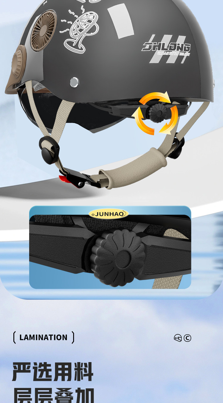 3C Certified Electric Motorcycle Helmet with Fan, Sun Protection