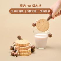 Crop ZOWOO baby newborn baby can chew rattle wooden childrens comfort toy hand rattle