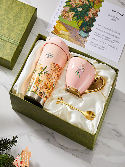 Немецкая кофейная термокружка Van Gogh в подарочной коробке, подарок на день рождения и Новый год для лучших друзей, друзей, учителей, практичные и высококачественные подарки.