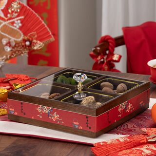 Немецкая красная коробка для фруктов с отделениями, для гостиной, домашнего использования, легкая роскошная коробка для сухофруктов премиум-класса, на Китайский Новый год, на новоселье, на свадьбу, поднос для хранения закусок.