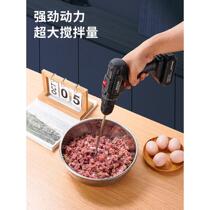 Multifunctional handheld lithium battery rechargeable egg beater for home and business dual-use electric drill cream mixer baking electric egg beater